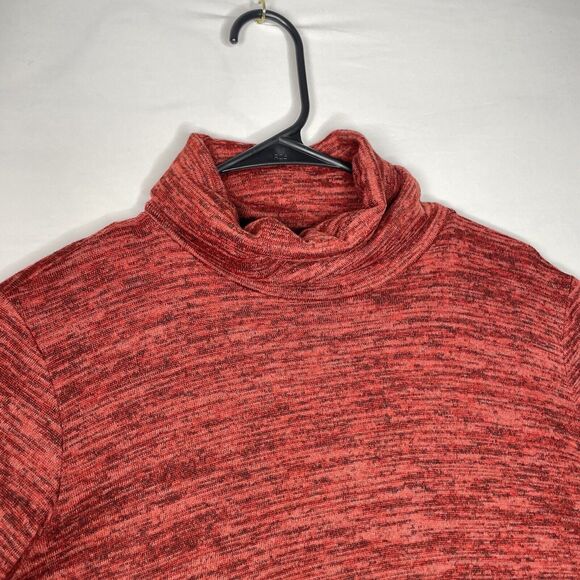 Women’s Sweater Mockneck Pullover Rust Oversized Artsy Lagenlook Heather Pockets - Picture 4 of 9